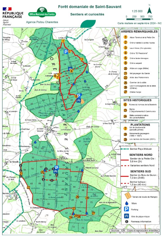La carte des sentiers est téléchargeable dans le bloc "Pour se préparer"