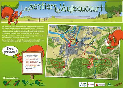Au total, le réseau de circuits pédestres de Voujeaucourt propose 7 itinéraires (à retrouver sur la carte proposée en téléchargement)