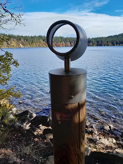Station sur la biodiversité du lac : « Le chouette tour du lac, la vie sous l’eau », et son cône d'écoute